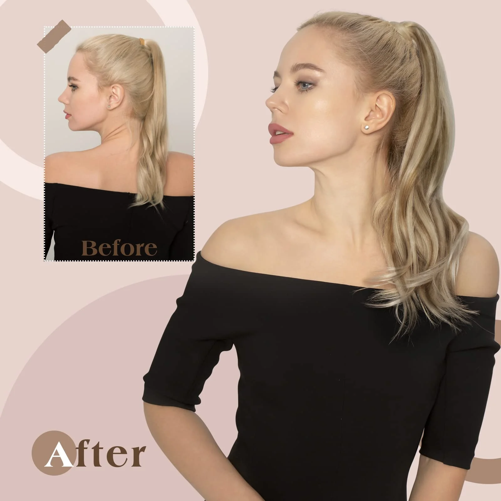 Soft Human Hair Ponytail Extension - Image 114