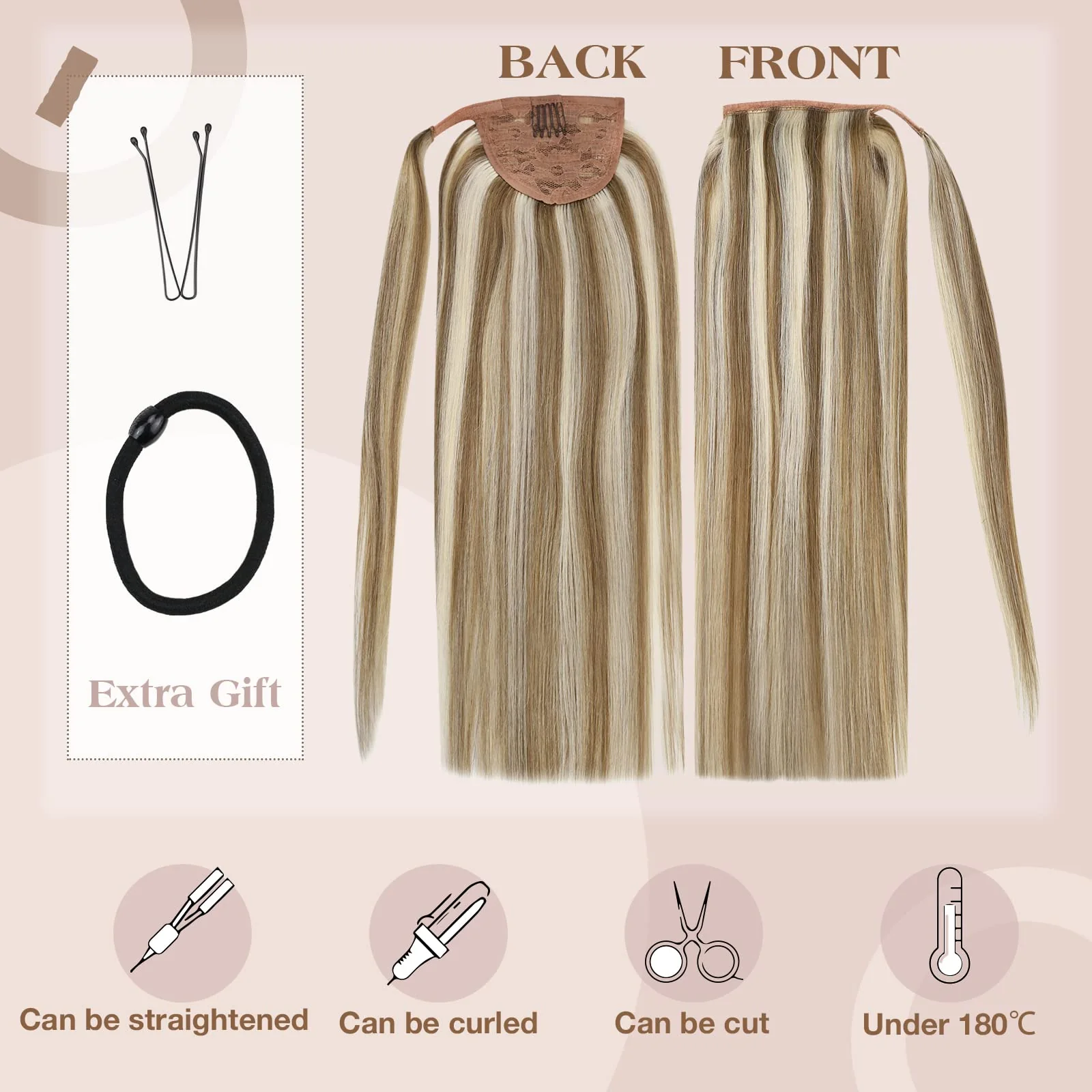 Soft Human Hair Ponytail Extension - Image 117