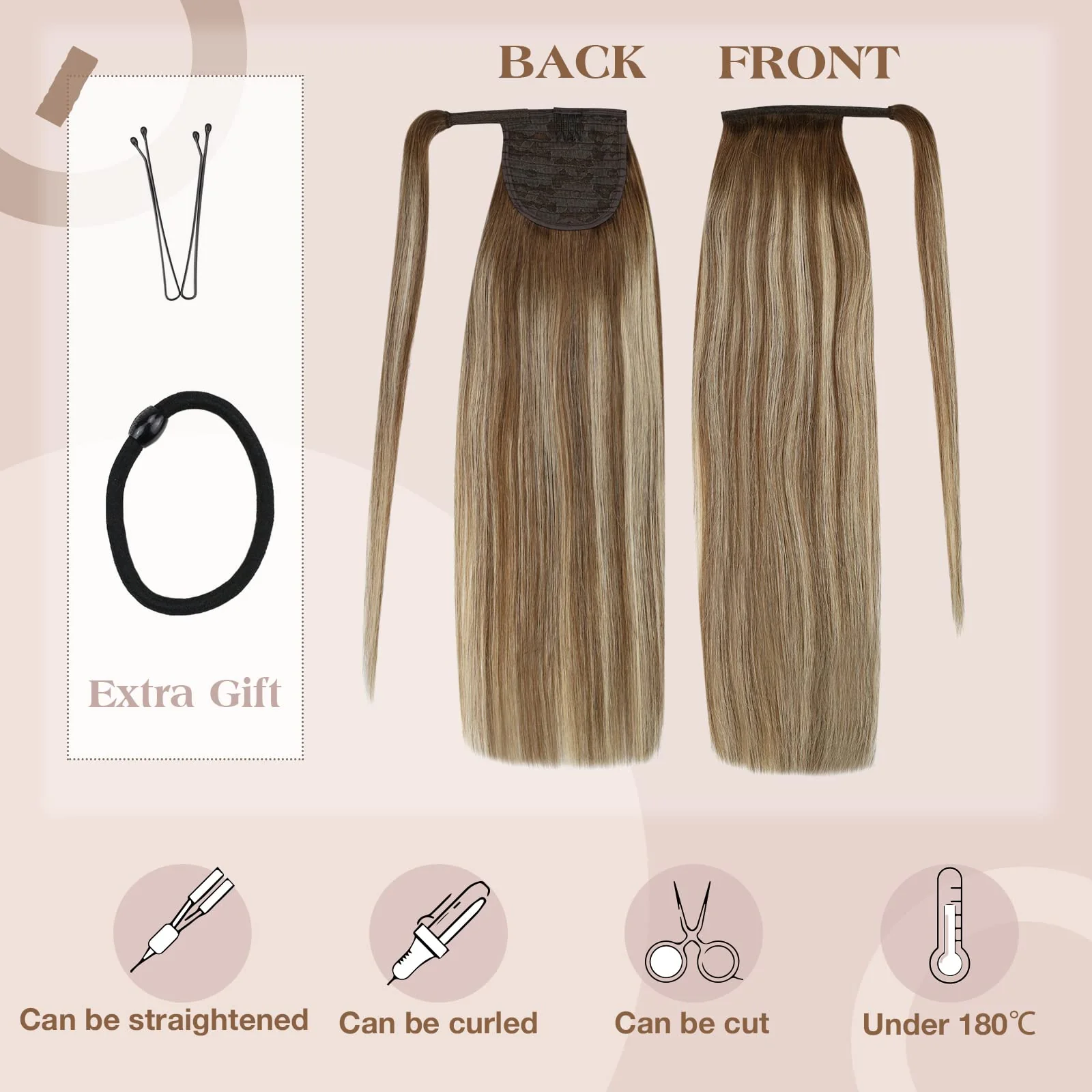 Soft Human Hair Ponytail Extension - Image 124