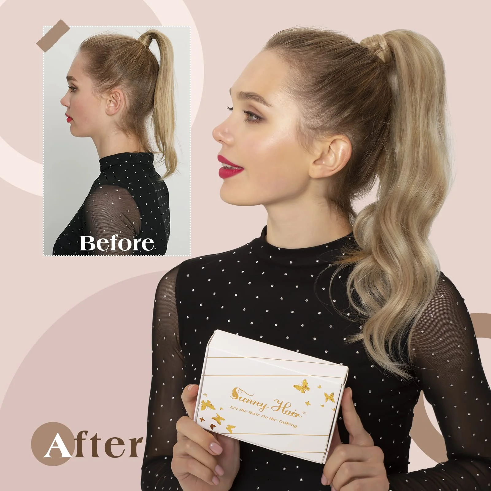 Soft Human Hair Ponytail Extension - Image 126