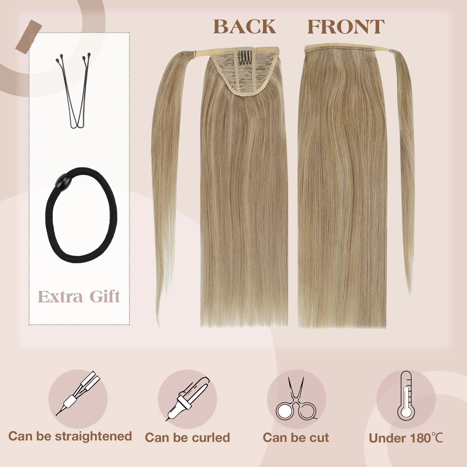 Soft Human Hair Ponytail Extension - Image 129
