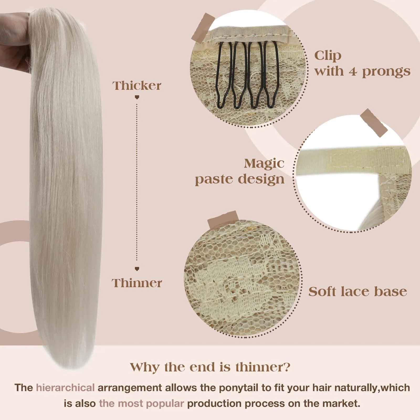 Soft Human Hair Ponytail Extension - Image 5