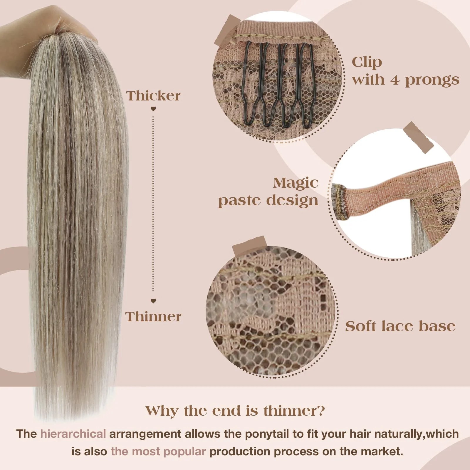 Soft Human Hair Ponytail Extension - Image 71