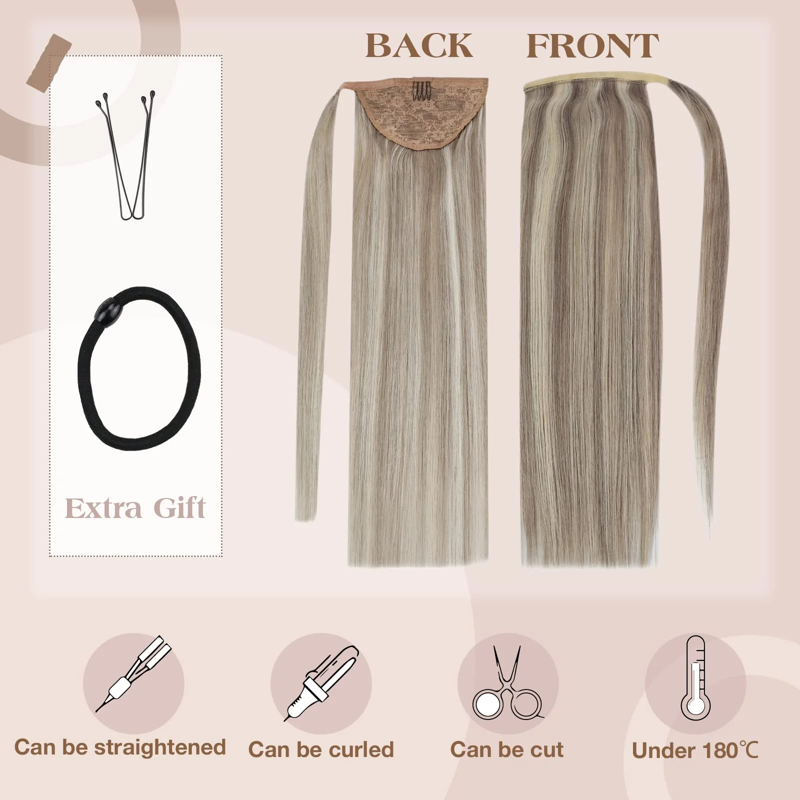 Soft Human Hair Ponytail Extension - Image 72