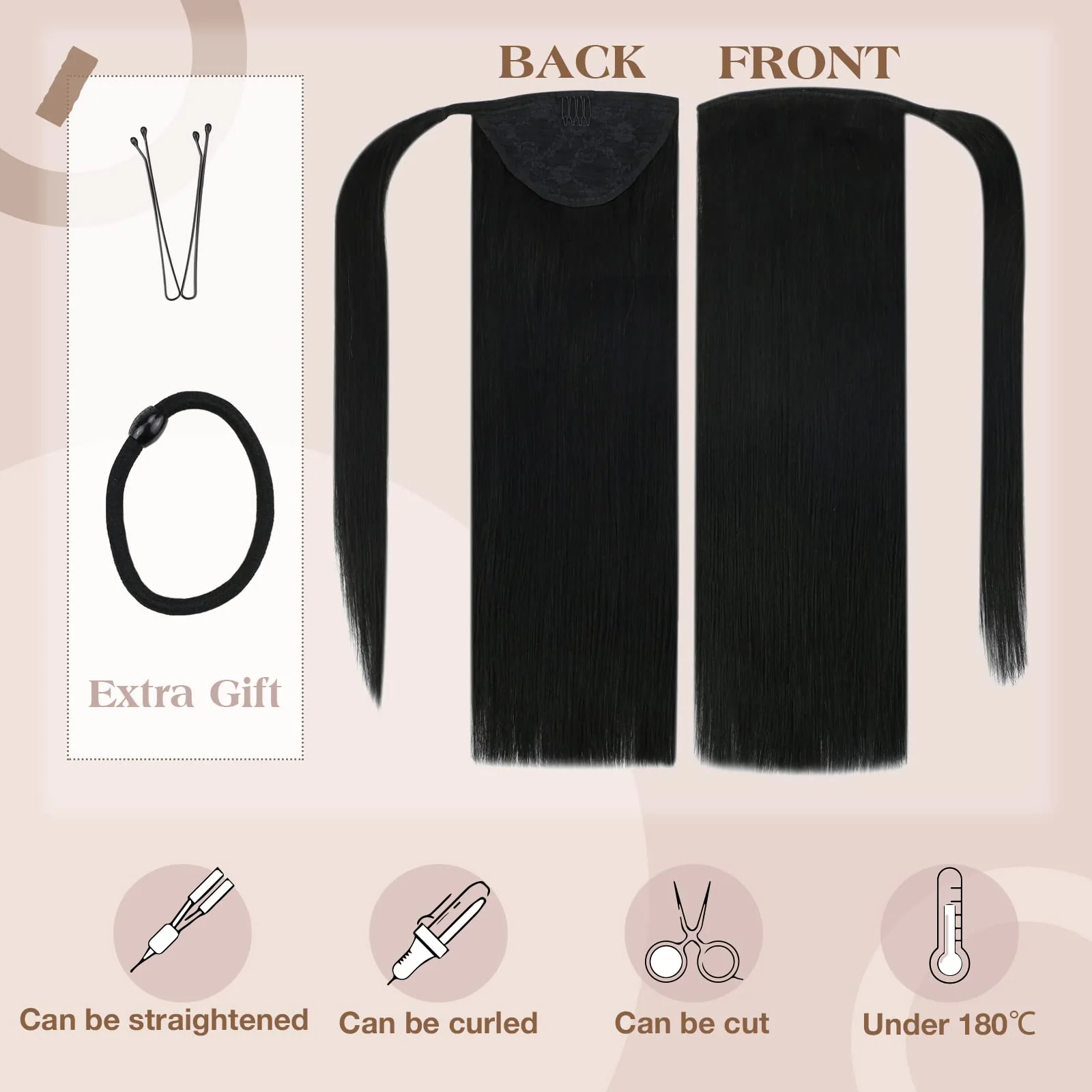 Soft Human Hair Ponytail Extension - Image 79