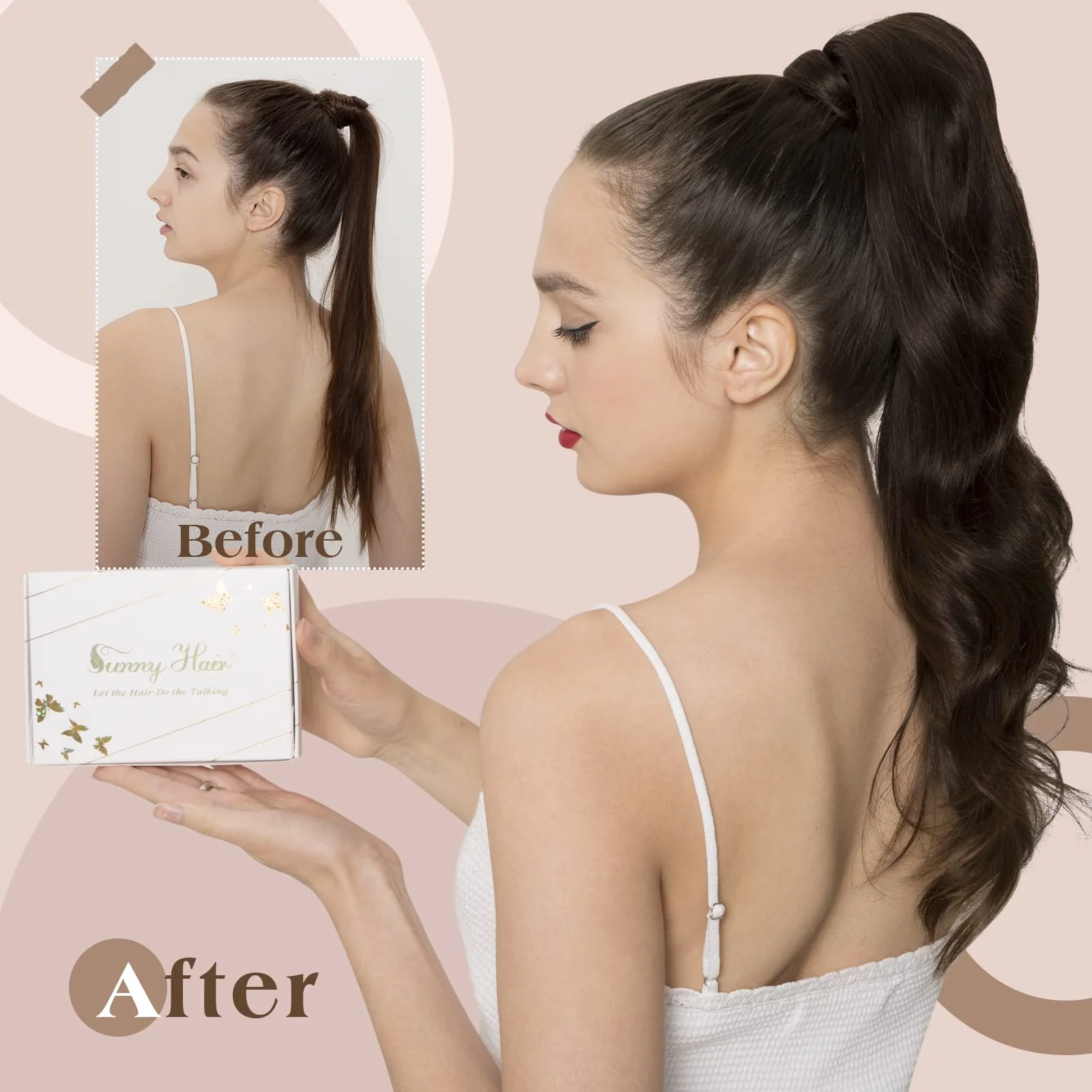 Soft Human Hair Ponytail Extension - Image 92