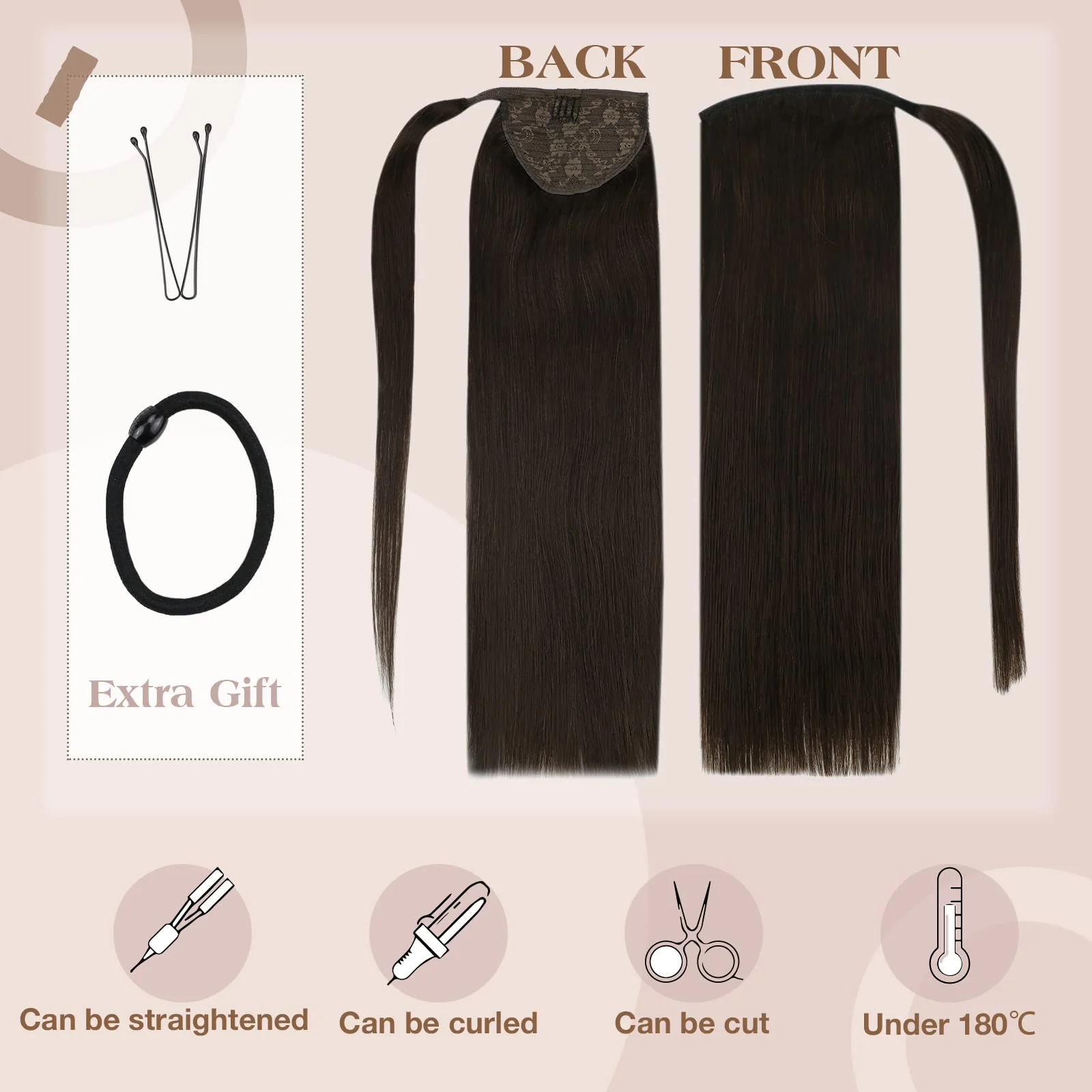Soft Human Hair Ponytail Extension - Image 95