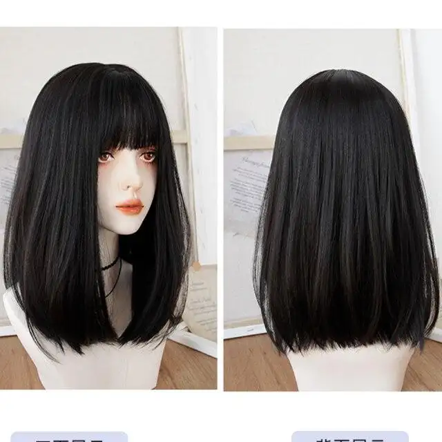 Straight Bob wig with bangs - Image 10