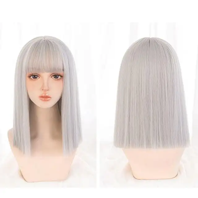 Straight Bob wig with bangs - Image 12