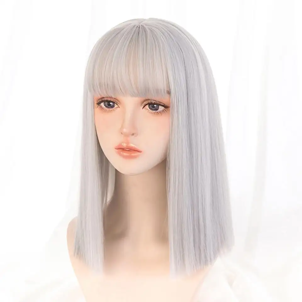 Straight Bob wig with bangs - Image 5