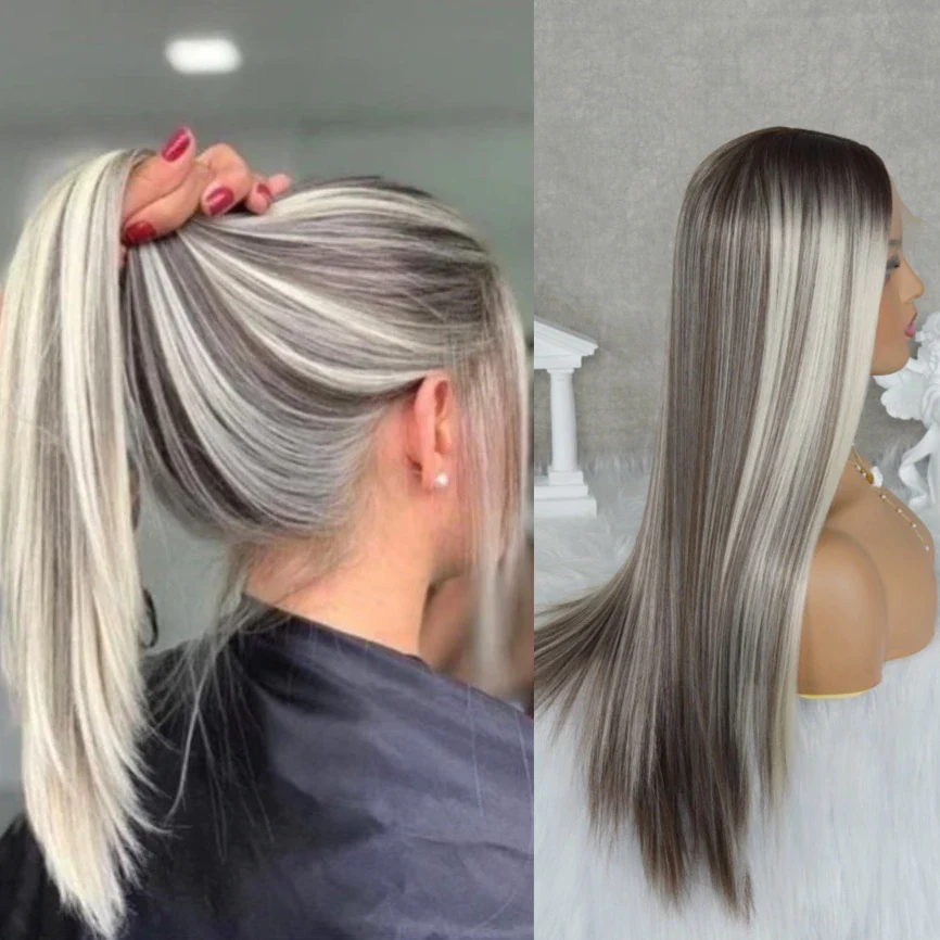 Highlight Ash Blonde Lace Front Wig - Image 3