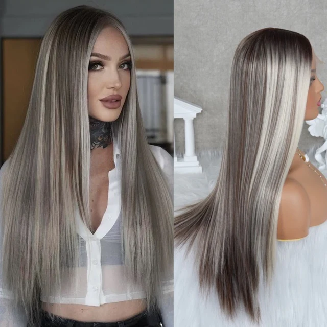 Highlight Ash Blonde Lace Front Wig - Image 6