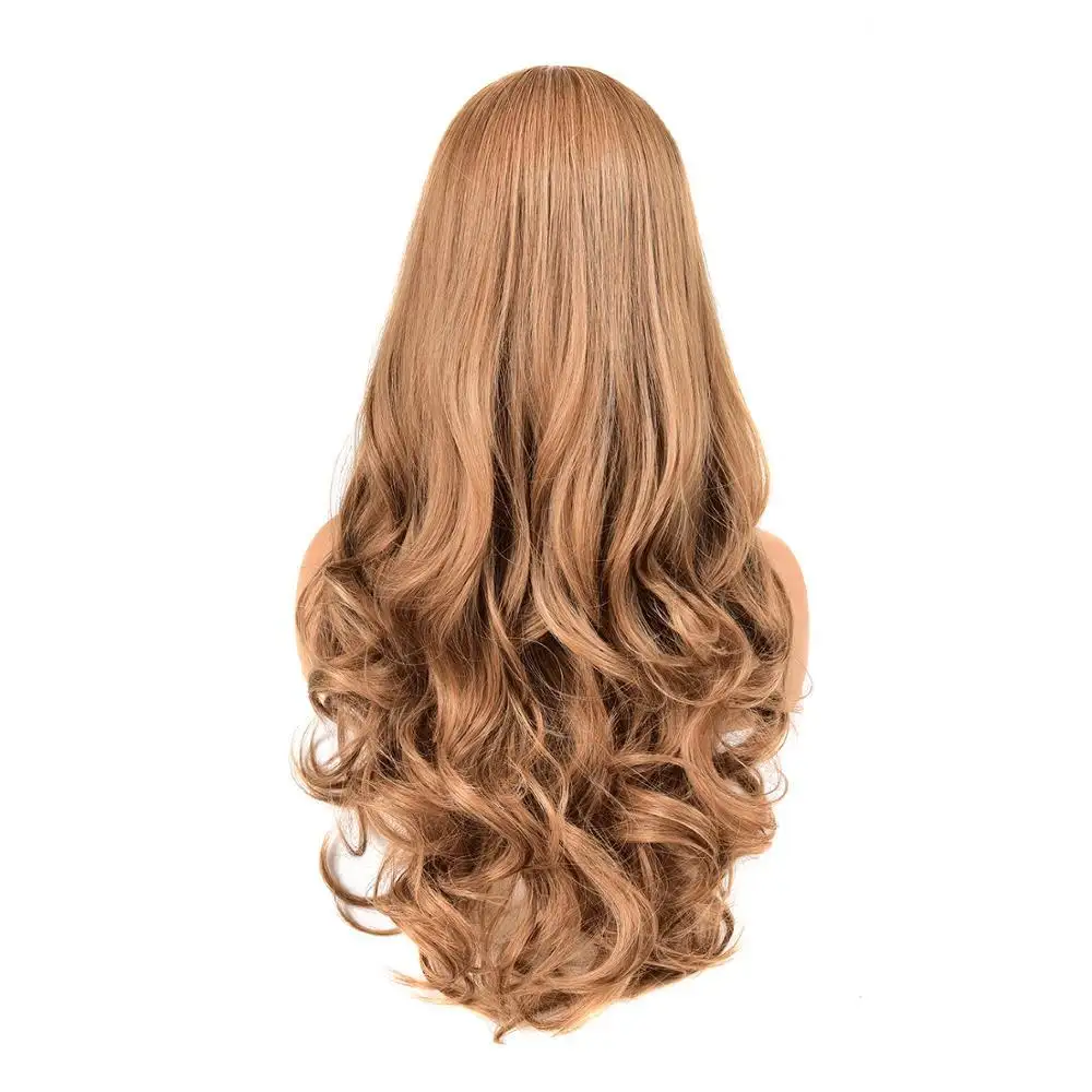 Strawberry and Light Brown Blended Long Wavy Synthetic Hair Wig High-Temperature Fibre - Image 3