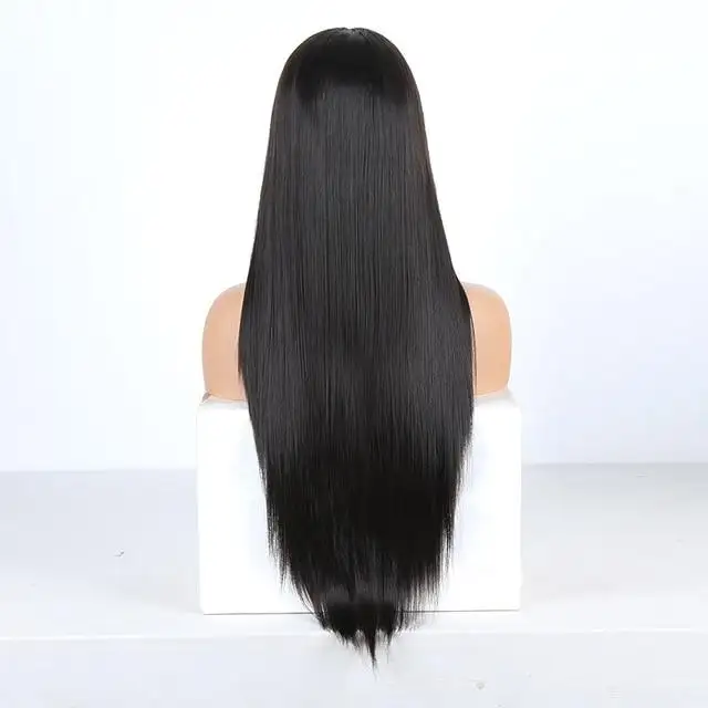 Summer Long Silky Straight White Blonde Synthetic Lace Front Wig - Image 5