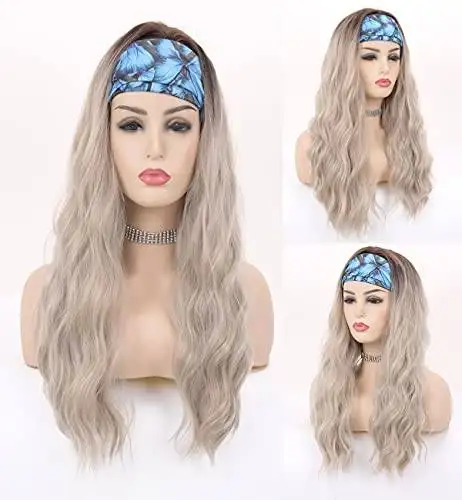 Synthetic 20 Inch Wavy Headband Wig - Image 14
