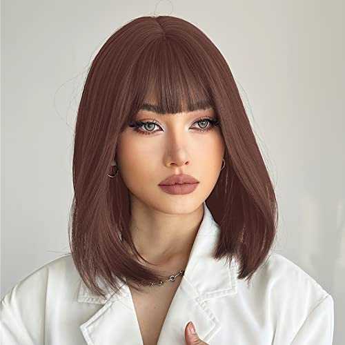 Synthetic Bob Wig with Blunt Bangs - Image 10