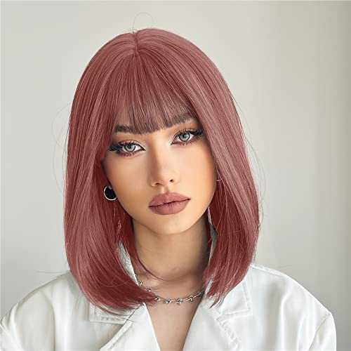 Synthetic Bob Wig with Blunt Bangs - Image 12