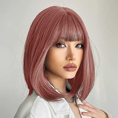 Synthetic Bob Wig with Blunt Bangs - Image 13