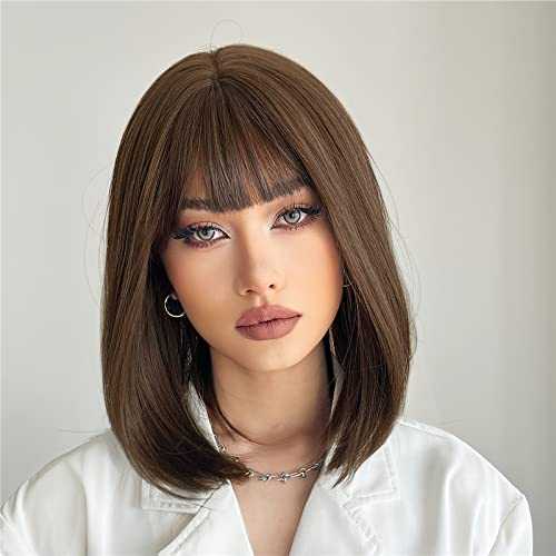 Synthetic Bob Wig with Blunt Bangs - Image 2