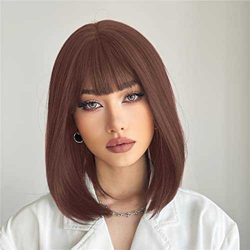 Synthetic Bob Wig with Blunt Bangs - Image 7