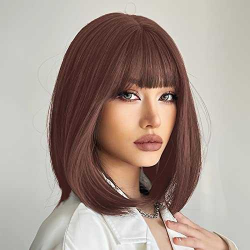Synthetic Bob Wig with Blunt Bangs - Image 8