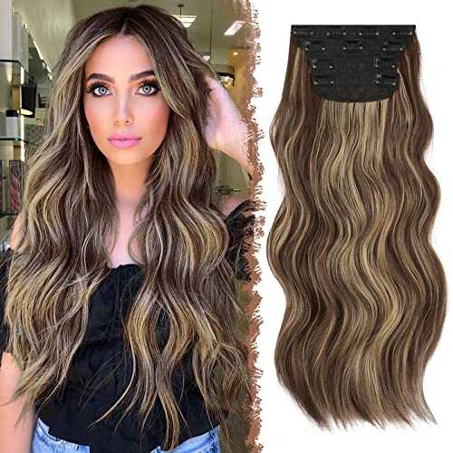 Synthetic Clip in Hair Extensions 4PCS Long Wavy 20 inches - Image 12
