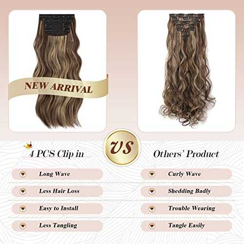 Synthetic Clip in Hair Extensions 4PCS Long Wavy 20 inches - Image 15