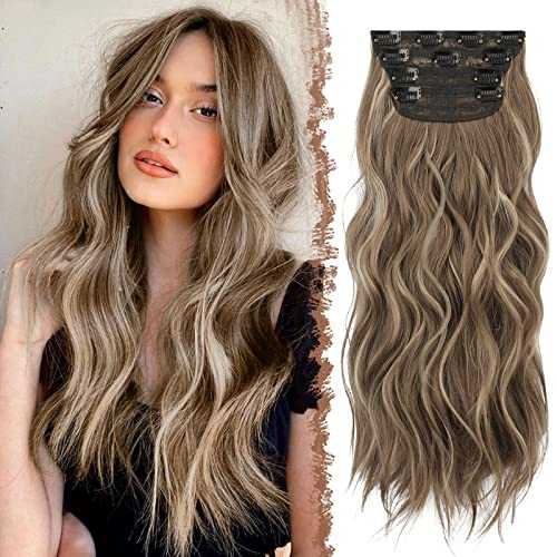 Synthetic Clip in Hair Extensions 4PCS Long Wavy 20 inches - Image 17