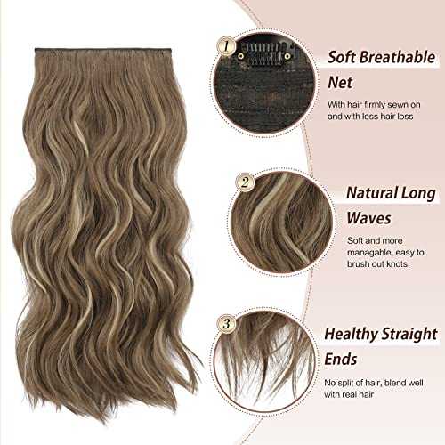 Synthetic Clip in Hair Extensions 4PCS Long Wavy 20 inches - Image 19