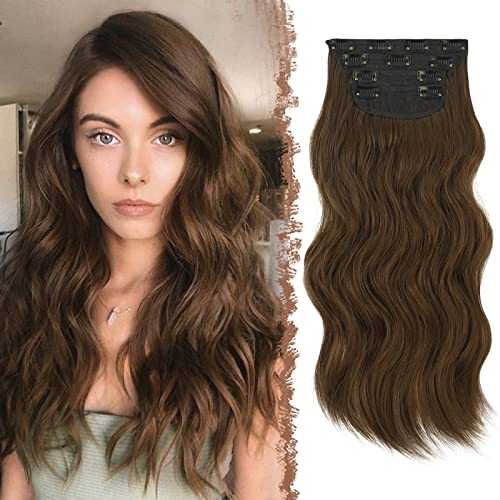 Synthetic Clip in Hair Extensions 4PCS Long Wavy 20 inches - Image 27