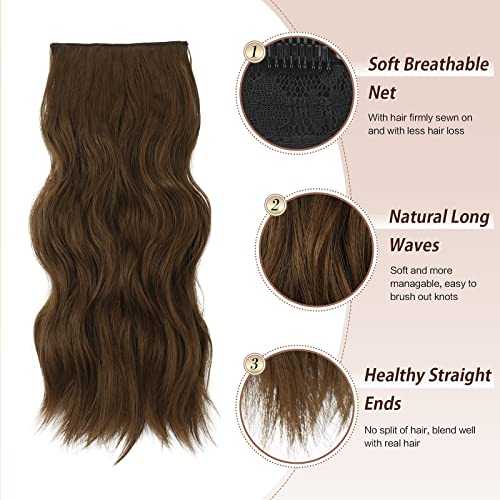 Synthetic Clip in Hair Extensions 4PCS Long Wavy 20 inches - Image 29
