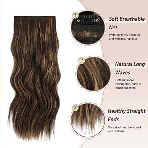 Synthetic Clip in Hair Extensions 4PCS Long Wavy 20 inches - Image 3