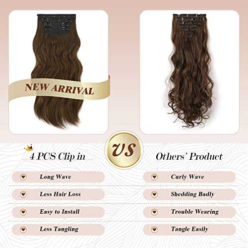 Synthetic Clip in Hair Extensions 4PCS Long Wavy 20 inches - Image 31