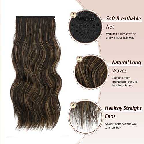 Synthetic Clip in Hair Extensions 4PCS Long Wavy 20 inches - Image 34