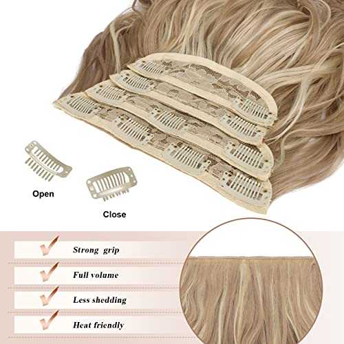 Synthetic Clip in Hair Extensions 4PCS Long Wavy 20 inches - Image 39