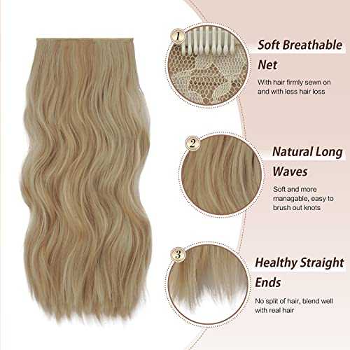 Synthetic Clip in Hair Extensions 4PCS Long Wavy 20 inches - Image 43