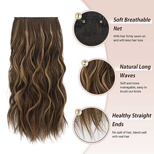 Synthetic Clip in Hair Extensions 4PCS Long Wavy 20 inches - Image 48