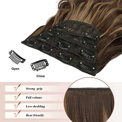 Synthetic Clip in Hair Extensions 4PCS Long Wavy 20 inches - Image 49