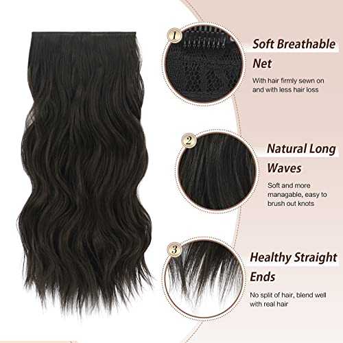 Synthetic Clip in Hair Extensions 4PCS Long Wavy 20 inches - Image 53
