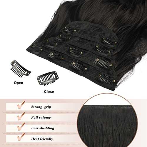 Synthetic Clip in Hair Extensions 4PCS Long Wavy 20 inches - Image 54
