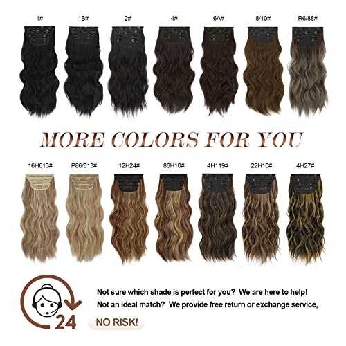 Synthetic Clip in Hair Extensions 4PCS Long Wavy 20 inches - Image 6
