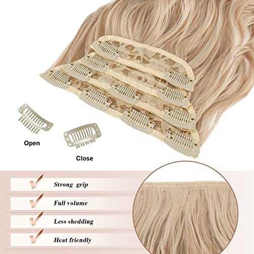 Synthetic Clip in Hair Extensions 4PCS Long Wavy 20 inches - Image 64