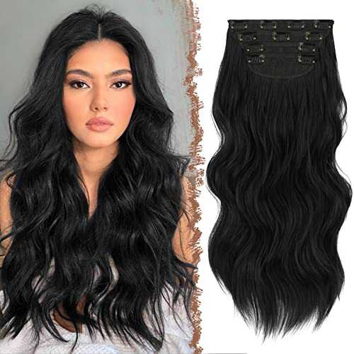Synthetic Clip in Hair Extensions 4PCS Long Wavy 20 inches - Image 7
