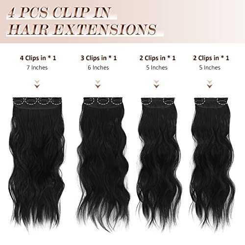 Synthetic Clip in Hair Extensions 4PCS Long Wavy 20 inches - Image 8