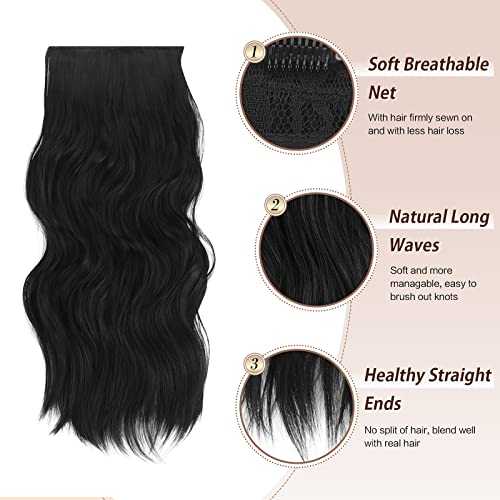 Synthetic Clip in Hair Extensions 4PCS Long Wavy 20 inches - Image 9