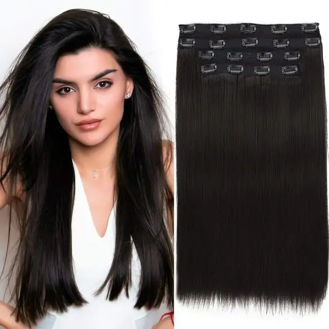 Synthetic Clip In Hair Extensions Set - Image 2