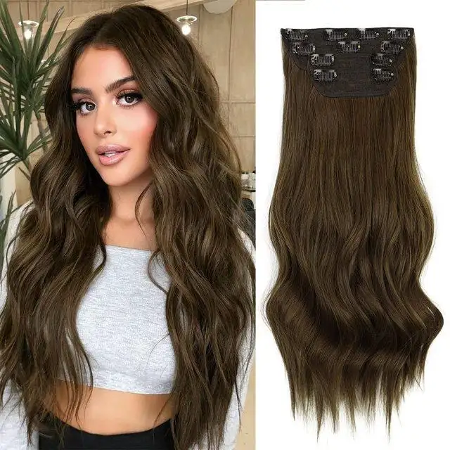 Synthetic Clip In Hair Extensions Set - Image 3