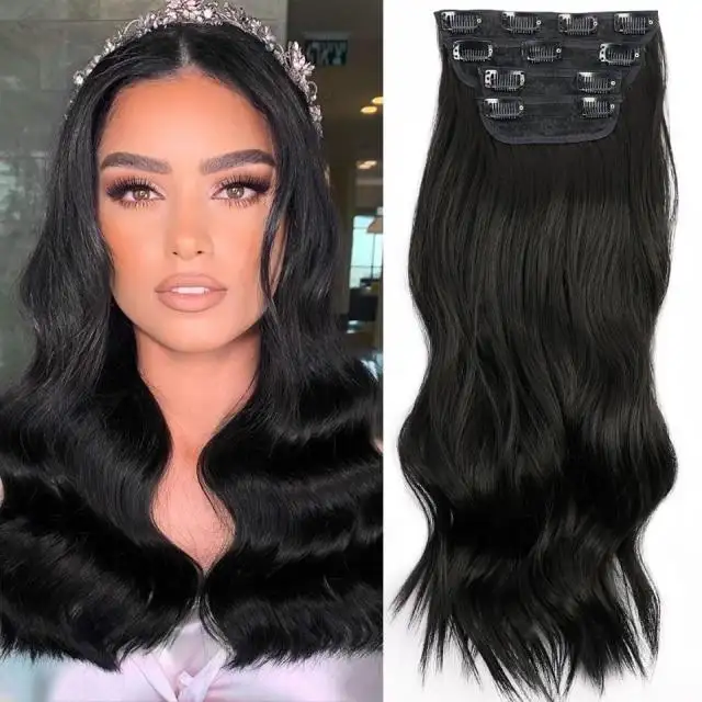 Synthetic Clip In Hair Extensions Set - Image 4