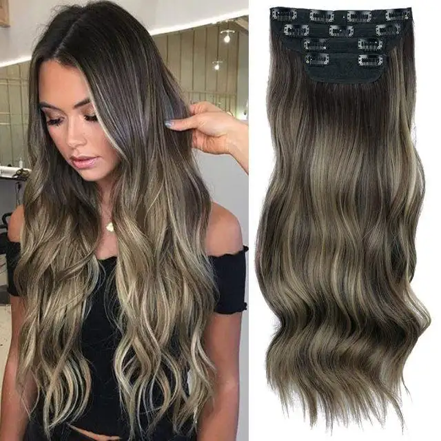 Synthetic Clip In Hair Extensions Set - Image 6