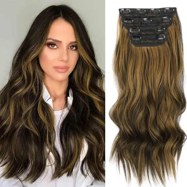 Synthetic Clip In Hair Extensions Set - Image 7